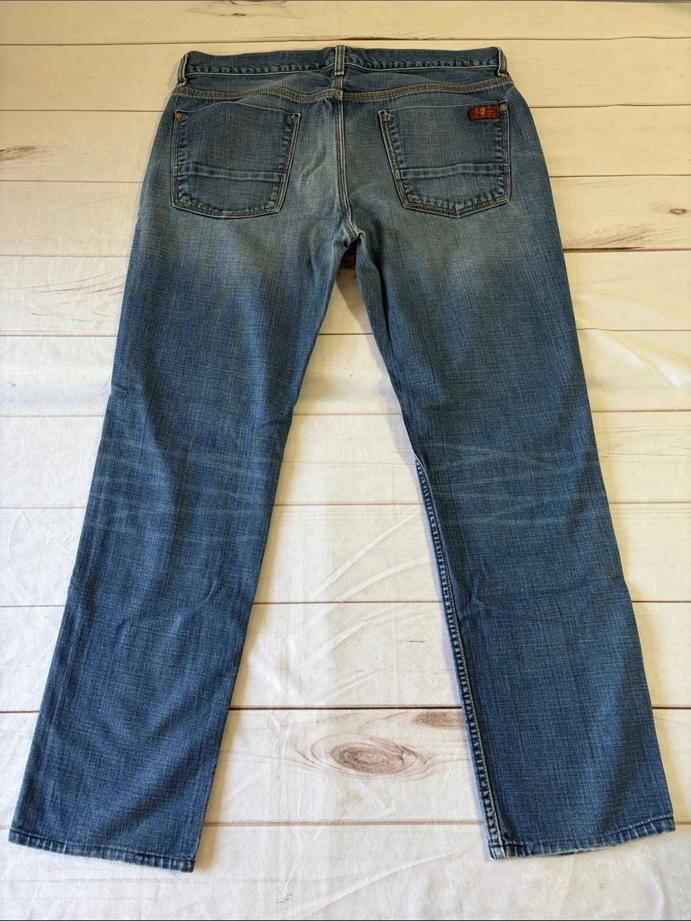 7 For All Mankind Men's Straight Leg Blue Denim Jeans